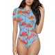 thumbnail image 1 of Balery Flamingo Body de cuello redondo de manga corta para mujer Tops de manga corta Tops básicos-XX-Large, 1 of 7