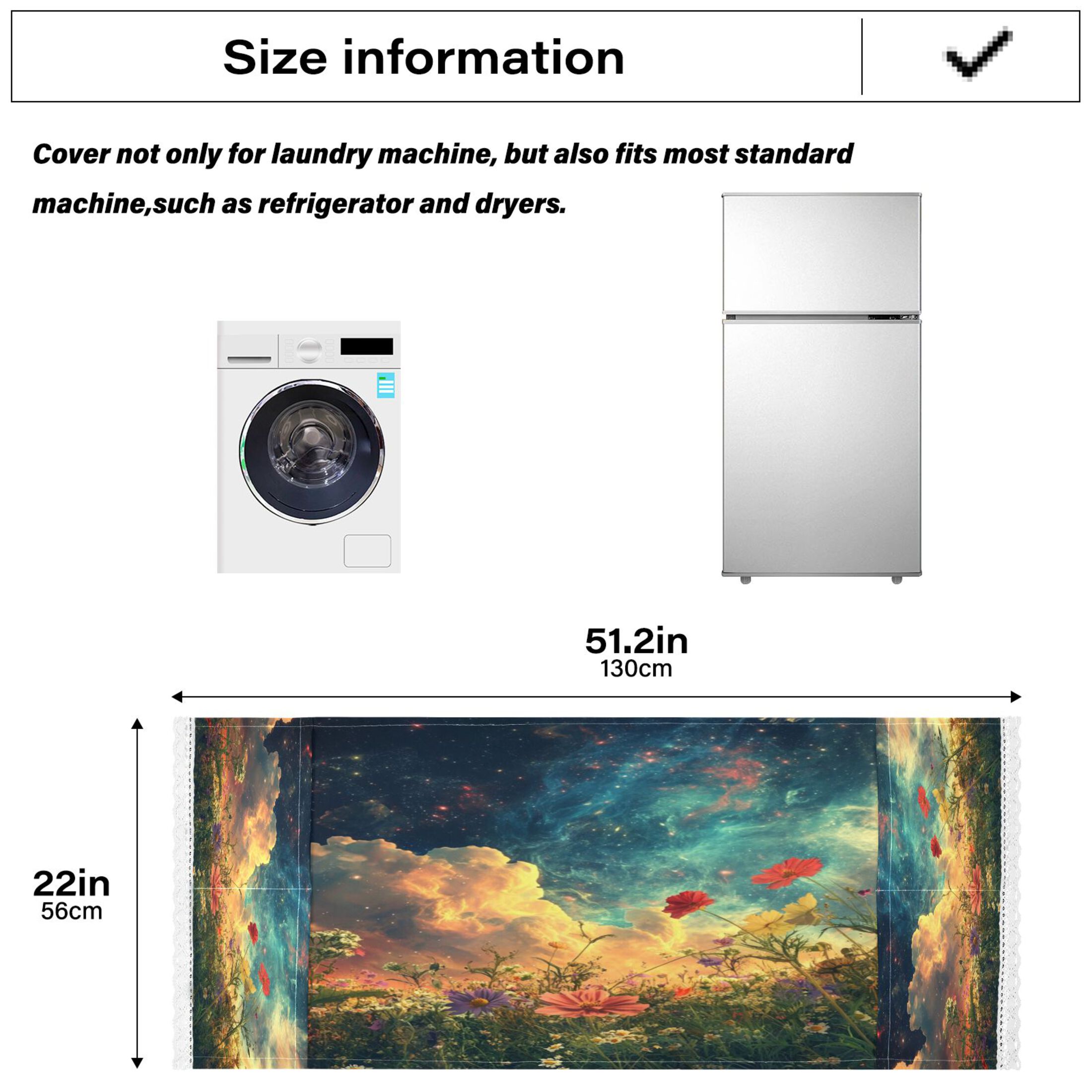 DEIARA Beautiful Flower Sea Washing Machine Cloth Dryer Refrigerator Top Cover Protective Non-Slip Mat For Kitchen Laundry