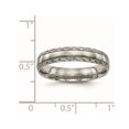 thumbnail image 4 of Ladies or Mens Titanium Polished Criss-Cross Grooved Band Ring (5mm), 4 of 4