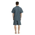 thumbnail image 6 of GLOBAL Men’s Cotton Short Sleeve and Shorts Yarn Pajama Set, Summer Soft Classic Plaid Loungewear with Pockets, Sizes L, 6 of 6