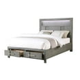 thumbnail image 2 of Full Bed Made with Wood and LED Headboard in Gray Color, 2 of 6