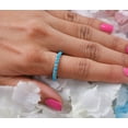 thumbnail image 5 of Round Blue Turquoise Full Eternity Band, Engagement Bridal Ring, Matching Band, Turquoise Jewelry, Promise Ring, 14K Rose Gold plated Band ring, 5 of 5