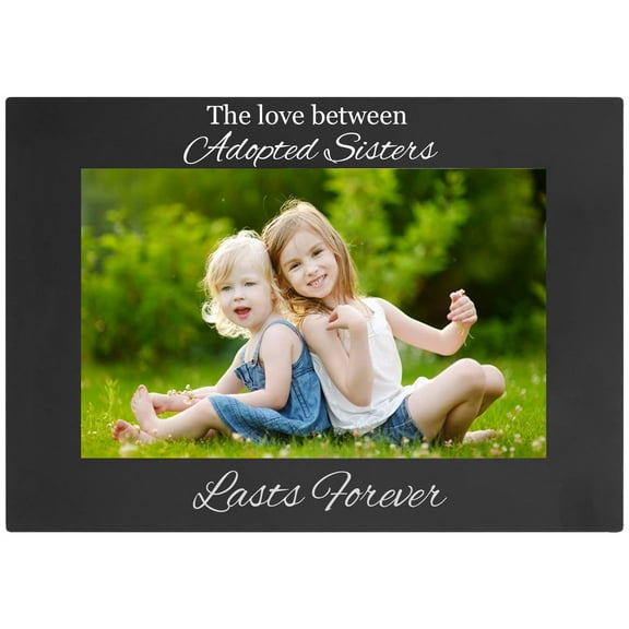 The Love Between Adopted Sisters Engraved Anodized Aluminum Hanging/Tabletop Personlized Group Family Photo Picture Frame