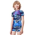 thumbnail image 4 of Jujutsu Kaisen Boys Rash Guard Set 2 Piece Swimsuits Short Sleeve Bathing Suits with Trunks, 4 of 7
