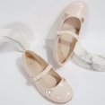 thumbnail image 5 of Rexoro Girls' Mary Jane Flats Kid Party Dress Shoes Princess Girl Shoes with Bow & Decor for Wedding Birthday Nude Cat 9 Toddler, 5 of 6