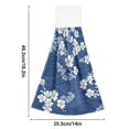 thumbnail image 6 of Yayeee Kitchen Hanging Hand Towels Set of 2 with Loop Bathroom Absorbent Tie Towel, Floral Ocean Waves, 6 of 7