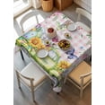 thumbnail image 2 of Spring Easter Suqare Tablecloth - 60 x 60 Inch, Colorful Eggs Floral Truck Butterflies Pink Plaid Waterproof & StainResistant Tablecloth, Washable Oil-proof Table Cover for Dining/Party/Wedding, 2 of 9