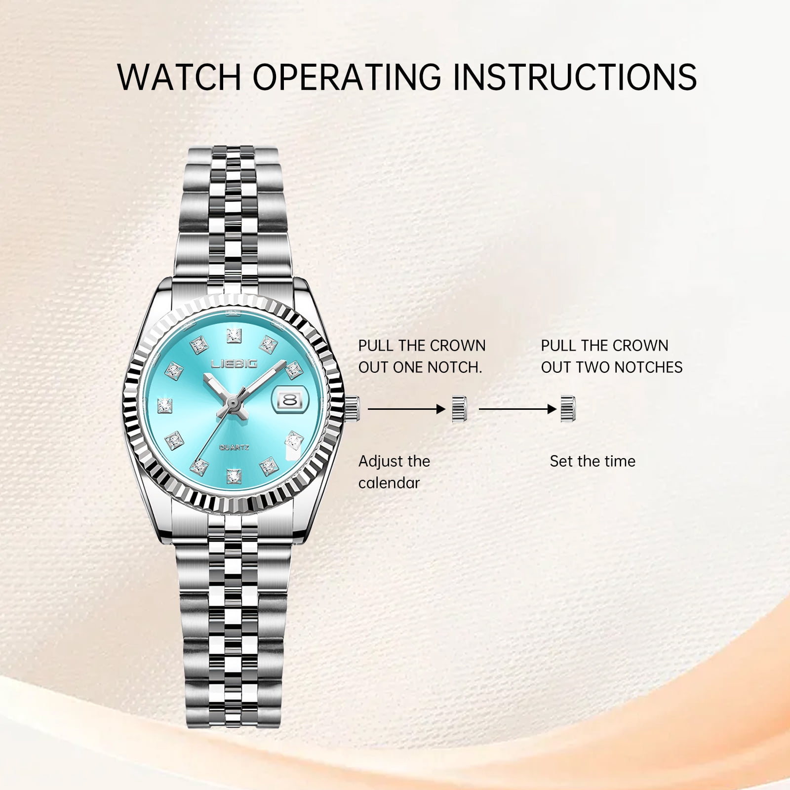LIEBIG Watches for Women Luxury Easy Read Analog Quartz Dress Women's Watch，with Date Luminous Waterproof Ladies Watches for Small Wrists