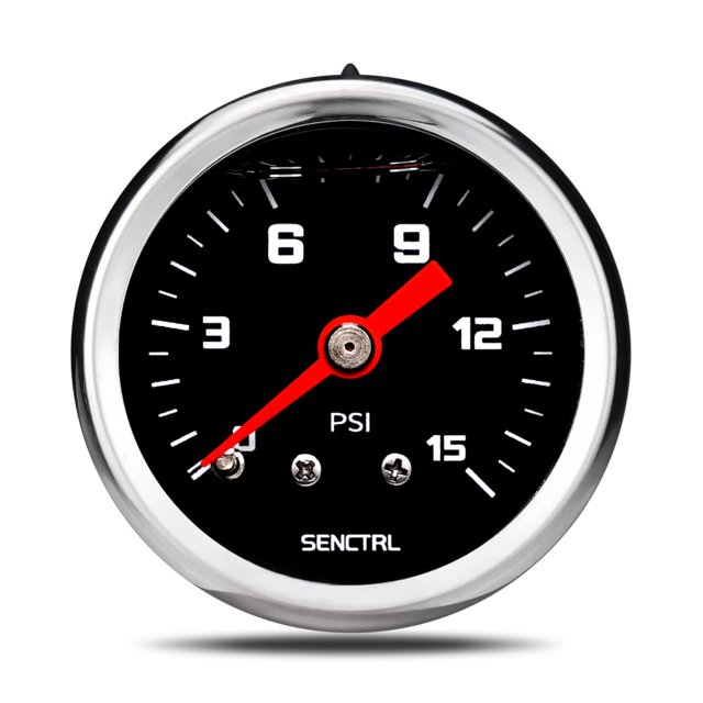 Manómetro de combustible SENCTRL 0-15 Psi con relleno de aceite de silicona