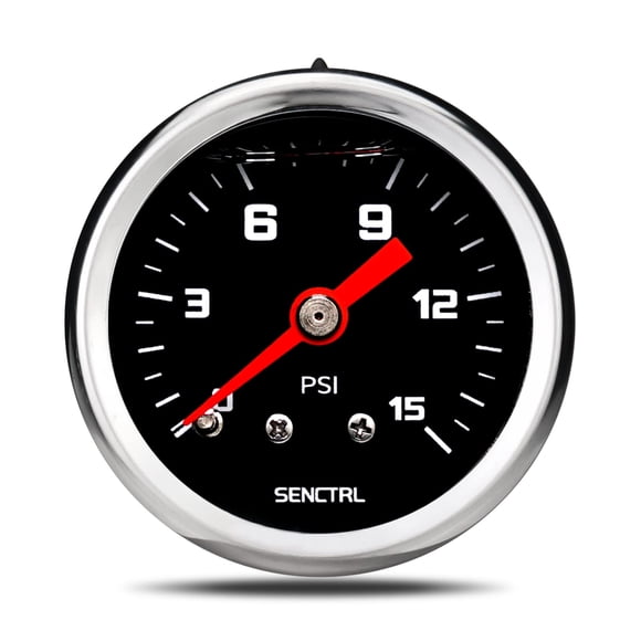 Manómetro de combustible SENCTRL 0-15 Psi con relleno de aceite de silicona