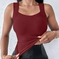 thumbnail image 4 of Brglopf Seamless Workout Yoga Tank Tops for Women Crew Neck Padded Sleeveless Shirts Athletic Camisole Tops with Built in Bra(Wine,XXL), 4 of 9
