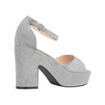 thumbnail image 3 of Women Platform Chunky Heeled Sandals Ankle Strap Sexy Open Toe Heels Chunky Block Platform Wedge Sandals, 3 of 5
