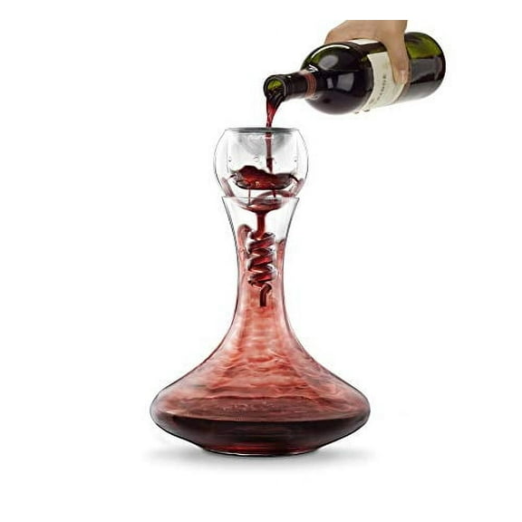 Final Touch 3-Piece Glass Twister Aerator and Decanter Set