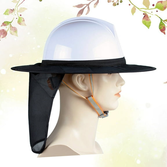 ibasenice Black Hard Hat Sunshade Cloth with Foldable Full Brim and High Visibility Reflective Mesh Neck Cover