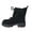 Black, variant on Fesfesfes Platform Boots for Young Ladies Women's Winter Retro Chunky Heel Thick Sole Mid Calf Boots Round-Toe Flock Boots 4.5(36)