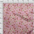 thumbnail image 2 of oneOone Cotton Poplin Light Pink Fabric Flower Watercolor Quilting Supplies Print Sewing Fabric By The Yard 56 Inch Wide, 2 of 4