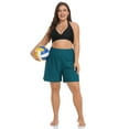 thumbnail image 3 of ATTRACO Women Plus-size Swim Shorts High-waisted Beach Pants Split Swimsuit Bottoms with Pockets Color Swimming Trunks With Pockets, 3 of 7