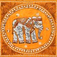 thumbnail image 5 of Elegant Thai Elephant Velvet and Pearls Set of 2 Square Pillow Covers - Yellow, 5 of 6