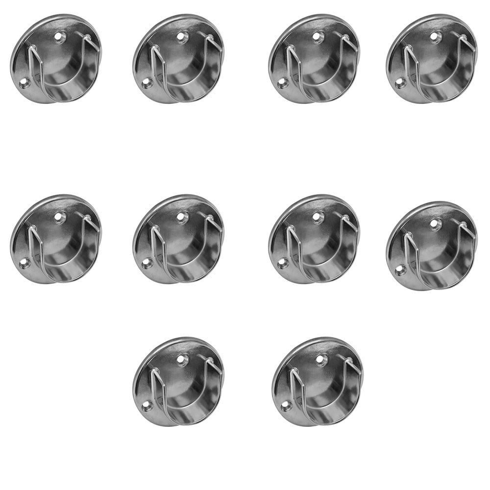 10 Pc Chrome Finish 1 1 4 Tubing U Flange Half Round Wall Flanges Retail Fixture Hanger Walmart Com Walmart Com
