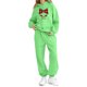 thumbnail image 4 of Conjunto de sudadera con capucha de manga larga para niños con estampado invernal y pantalones deportivos con lazo en las piernas, deportivo informal con forro polar para mayor calidez, conjunto de do, 4 of 5