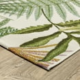 thumbnail image 4 of Oriental Weavers Naples Indoor/Outdoor Rug - 1091X - 7'10" x 10' - in Green/ Ivory - Tropical Style, Water, Stain and Fade Resistant, Hose Clean, Patio, Outdoor Living Area Rug, 4 of 5