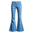 thumbnail image 5 of Glisme Teen Girls Trousers Plaid Zip Front With Pockets Autumn Casual Girls Flare Leg Pants Size 7-8 Years, 5 of 5