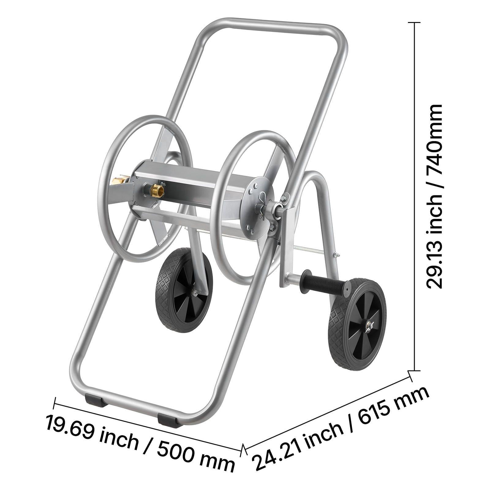 Heavy Duty Garden Hose Reel Cart with Wheels Holds 175 ft of 5/8 Inch Hose Outdoor Yard Lawn Mobile Tool Powder Coated Steel