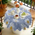 thumbnail image 4 of Round Tablecloth Daisy 60 Inch Wrinkle Free Table Cover Dining Kitchen, 4 of 5