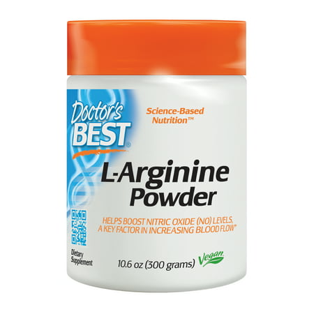 Doctor's Best L-Arginine Powder, Non-GMO, Vegan, Gluten Free, Soy Free, Helps Promote Muscle Growth, 300 (Best Carbohydrates For Muscle Building)