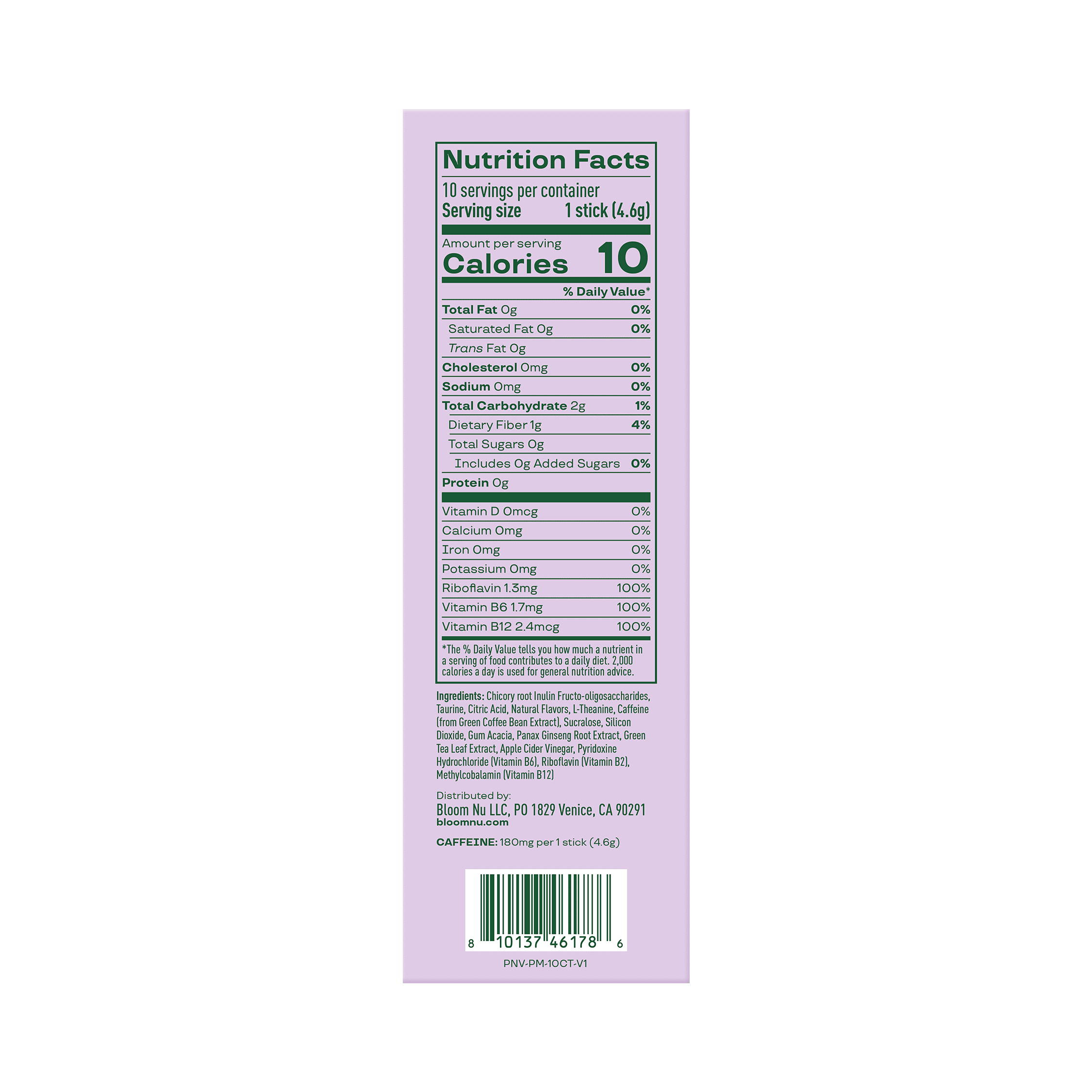 Bloom Nutrition Energy Powder Drink Mix, Sugar Free, Peach Mango, 10 Count