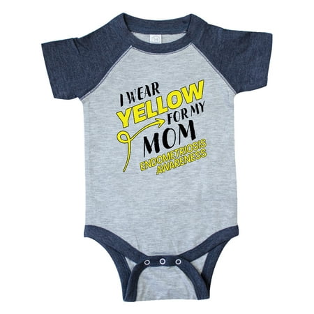 

Inktastic I Wear Yellow for my Mom- Endometriosis awareness Gift Baby Boy or Baby Girl Bodysuit