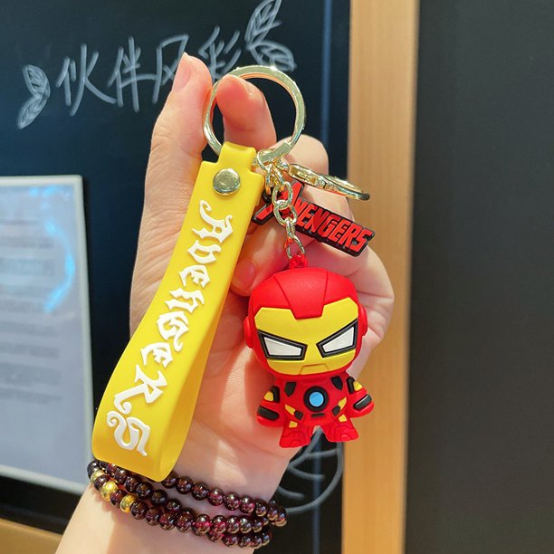 Disney-llavero con funda para tarjeta de Spiderman, superhéroe, iron man, hulk, para niños, con cordón, ID, Bus, bolsa, accesorios, regalo para amigos