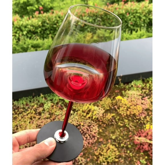 Dvkptbk Red Wine Glasses Rotating Red Wine Cup Aluminum Alloy Glass Cup Happy Gravity Tall Cup Rotating Automatic Awakening Wine Cup Kitchen Gadgets