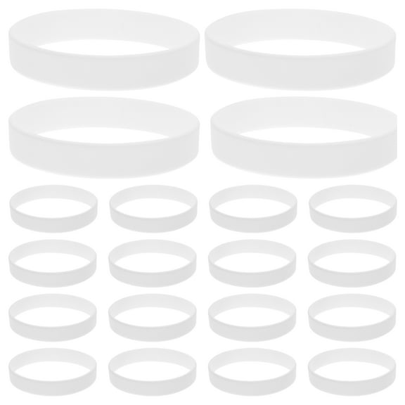 OFFIGAM 50 Pcs White Silicone Bracelets Bulk Stretch Wristbands Skin Friendly for Bridal Shower Party Favors