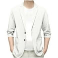 thumbnail image 3 of BiZtdJrK Men's Business Casual Sport Jacket Notched Lapel 2 Buttons Long Sleeve Solid Suit Coats Big and Tall Lightweight Blazers with Pockets, 3 of 5