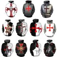 thumbnail image 4 of Sudadera con capucha de caballero templario para hombre, sudadera con estampado 3D para hombre y mujer, sudaderas con capucha informales, jersey de hip hop, camisetas de calle Harajuku, 4 of 5