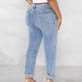 thumbnail image 5 of Ahdbta Women's Ripped Jeans Asymmetrical High Waisted Skinny Denim Pants Distressed Washed Stretchy Lounge Jeans with Pockets, 5 of 7