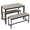 Gray, variant on Sesslife 3 Pieces Dining Table Set, Kitchen Table and Chairs for 4, Kitchen Table Set with 2 Benches & Metal Frame for Kitchen, Small Space