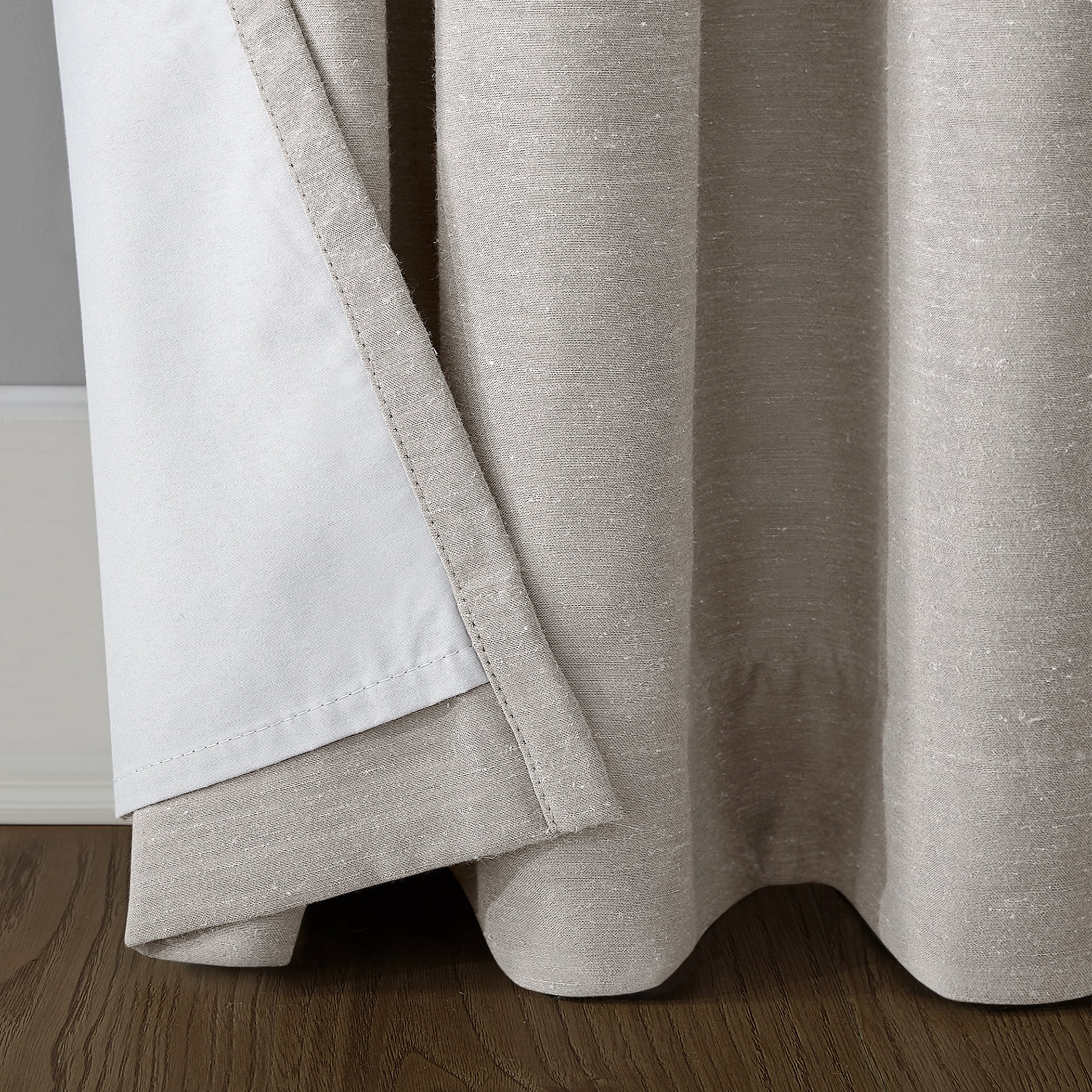 Archaeo Linen Blend Blackout Grommet Top Curtain, 52"x95", Pearl