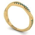 thumbnail image 2 of 0.16 ctw Wedding Band for Women - 18K Yellow Gold Simulated Turquoise Stackable Eternity Ring, 2 of 6