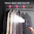thumbnail image 4 of Jack & Rose S2 1200W Travel Steamer Iron for Clothes, 2 in 1 Portable Handheld Garment Steamer Iron S2, 8s Fast Heat-Up, No-Spill Large Ceramic Panel, 180° Rotating Head, Purple, 4 of 12