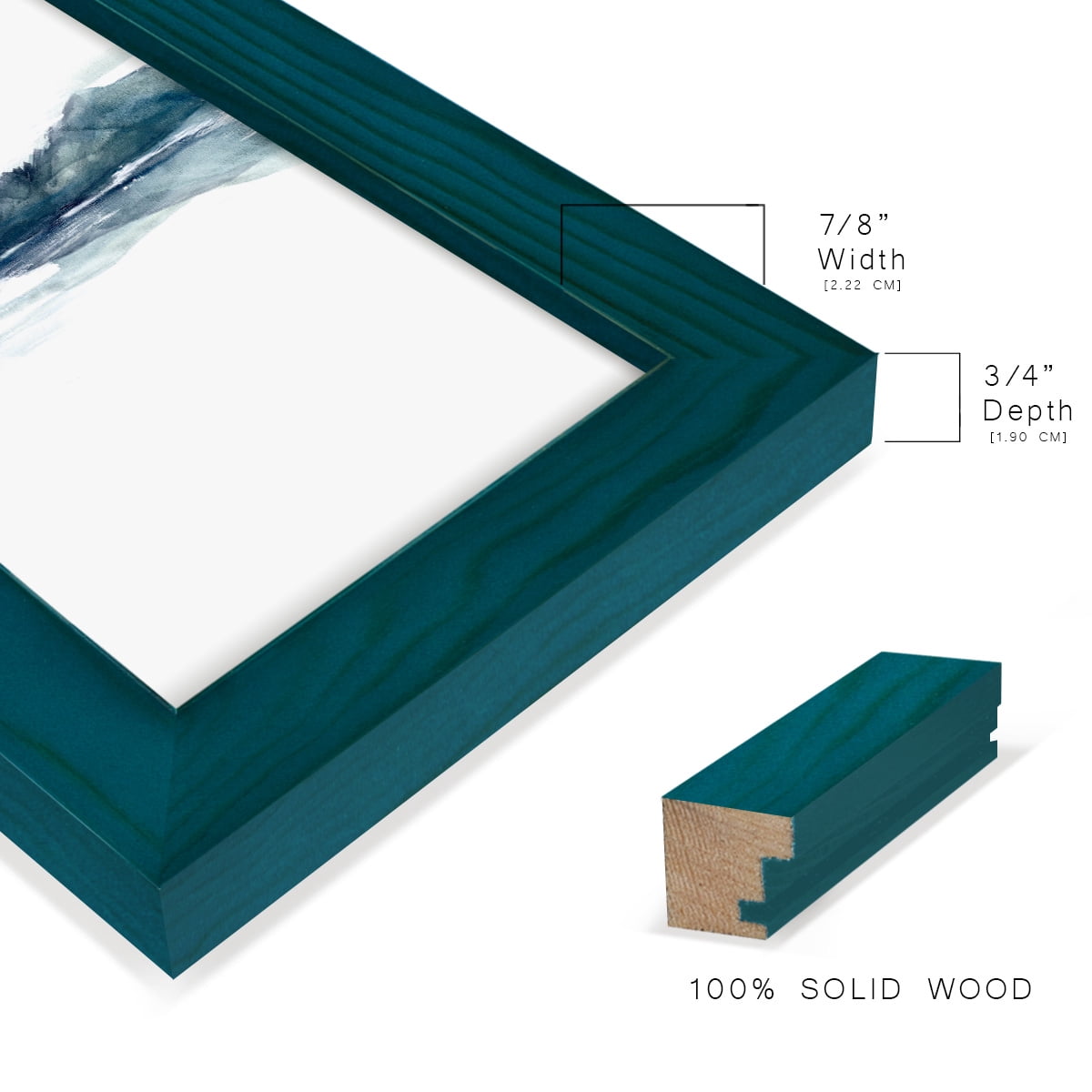 Stark Horizon II - Framed Print w/glass - Ocean Blue
