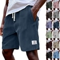 thumbnail image 4 of Zimjoy Men's Corduroy Shorts Casual 7" Elastic Waist Drawstring Lightweight Summer Beach Shorts Black 4XL, 4 of 4