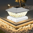 thumbnail image 4 of Weloille Outdoor Solar Post Light Modern LED Fence Deck Cap Light Solar Pillar Column Lamp for Flat Surface Patio Garden Decoration, 4 of 6