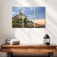 thumbnail image 2 of Elephant Stock Historic Mont Saint Michel Wall Art - Horizontal Multi Panel Canvas - Living Room Wall Decor - Religion And Spirituality Multi Panel - Beige And Brown Decor - 23" x 14", 2 of 4