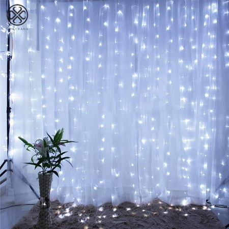 Luxtrada Window Curtain Fairy Lights 300 LED 8 Modes USB String Hanging Wall Lights with Remote for Home Garden Wedding...