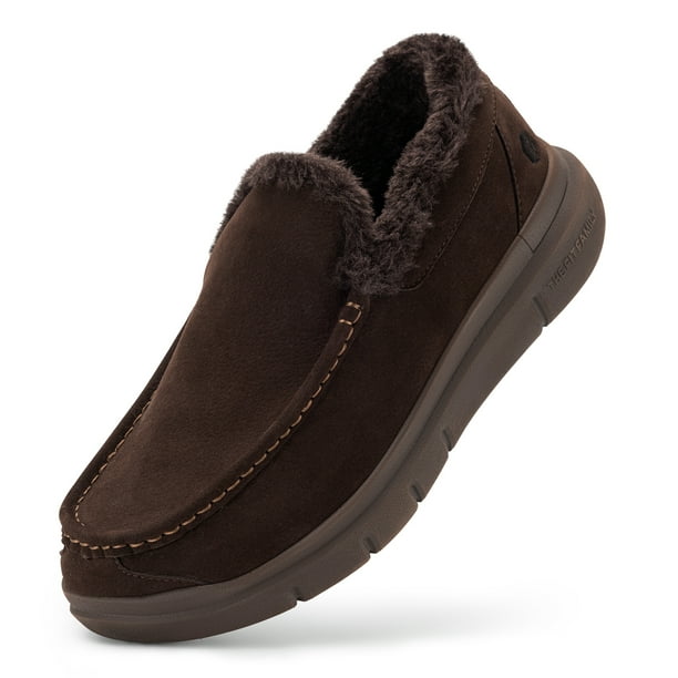 Zapatos de invierno Fitville, botas para hombre, zapatos de casa de algodón de felpa, zapatos anchos y gruesos cálidos, zapatos ligeros antideslizantes de un solo paso a prueba de frío