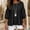 Black, variant on Women Solid Cotton Linen Tiered Ruffle Blouse Round Neck 3/4 Puff Bubble Sleeve Loose Babydoll Casual Shirts Spring Summer Fall Womens Daily Beach Tops S-XXL