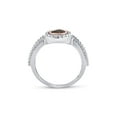 thumbnail image 3 of Sterling Silver Womens Round Brown Diamond Teardrop Cluster Ring 1/6 Cttw, 3 of 4