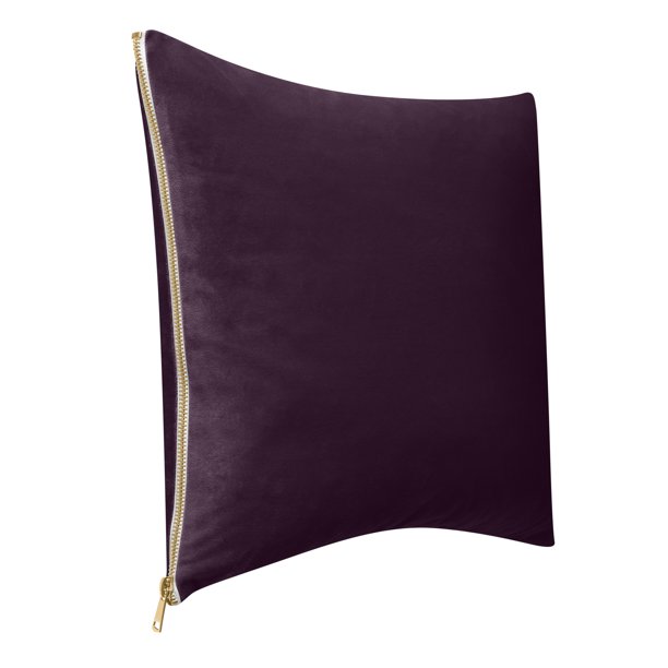 Better Homes & Gardens Feather Filled Velvet & Gold Zipper Decorative